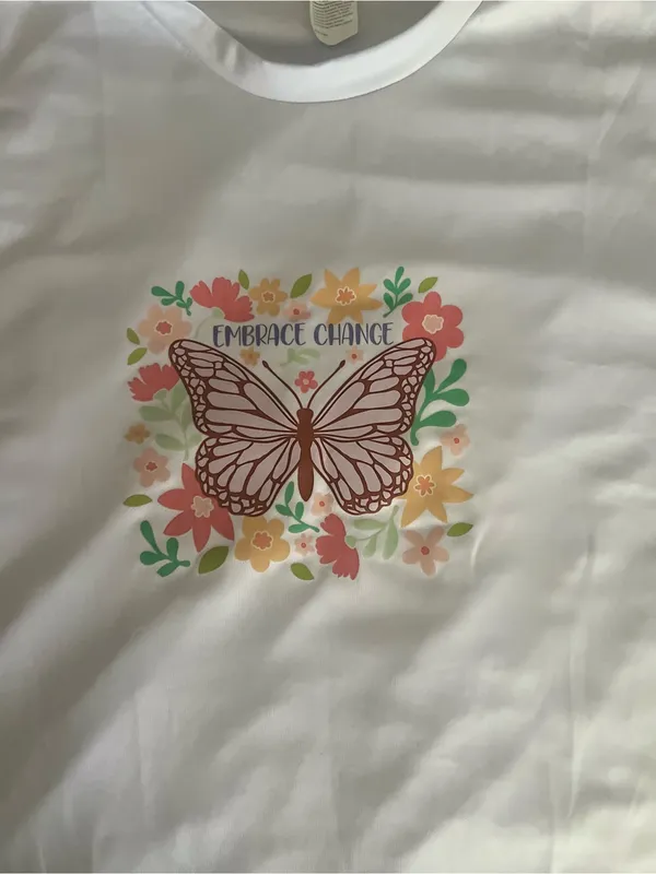 Women’s Premium Quality Short Sleeve White “Embrace Change” T Shirt Size XL - Image 4