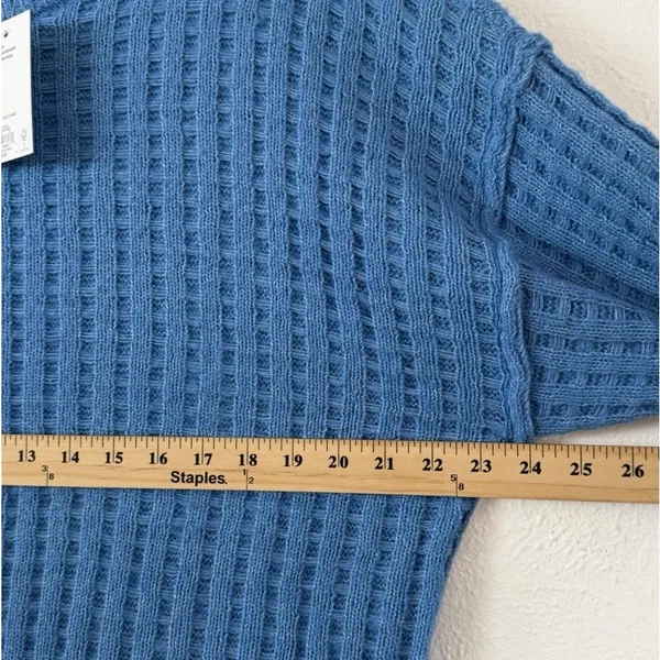 SO Women’s Blue Open Knit Crew Neck Sweater Size L NWT - Image 8