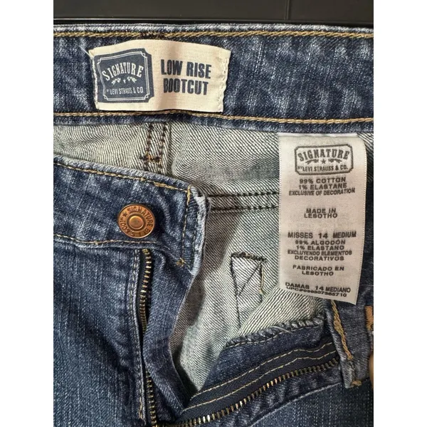 Levi's Retro Signature Women‎ Sz 14 Low Rise Boot Cut Jean Western Cowboy - Image 2