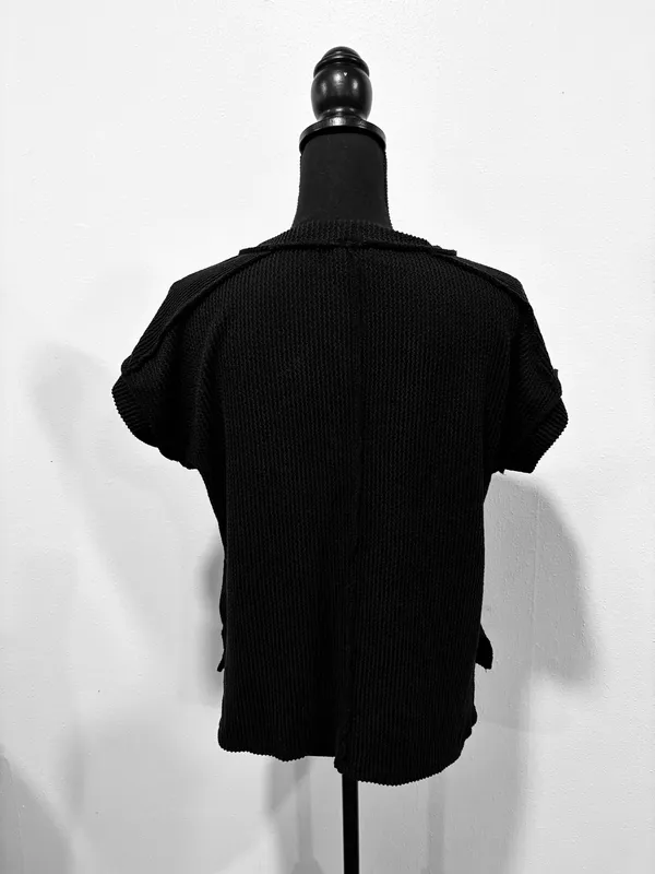 Black Textured Top - Image 2