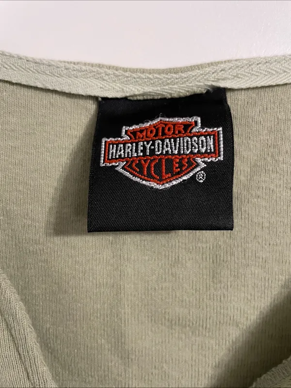 Vintage Harley Davidson Barnett El Paso TX Tee Size XL Light Green Made In USA - Image 3