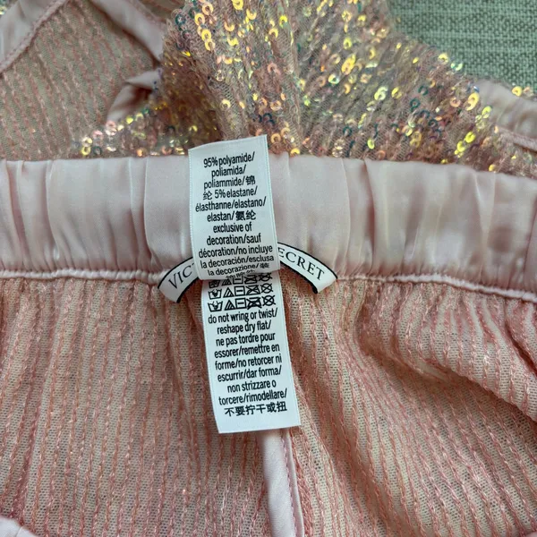 Victoria's Secret Sequin Pajama Shorts Small Pink Iridescent Glam Coquette - Image 4