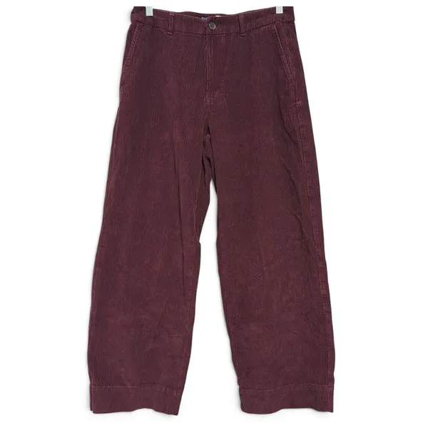 Old Navy Women Burgundy Corduroy High Waisted Wide Leg Pants Maroon Pants 10 - Image 3