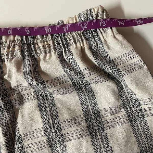 Cream Plaid Cuffed Hem Pants 26" Waist EUC - Image 5