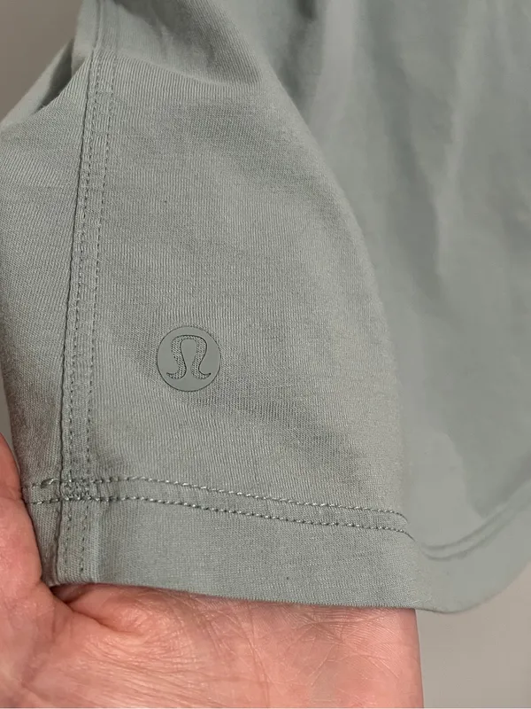 Lululemon All Yours Cotton Tee Silver Blue Size Large Pima Cotton - Image 3