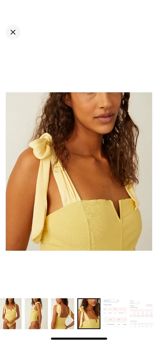 Yellow Free People Bodysuit - Image 2
