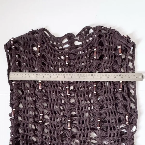 Zara Black Crochet Open-Knit Top - Image 5