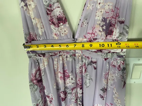 Lulu's Women Garden Meandering Maxi Dress Lavender Floral Very Good Condition M - Image 8