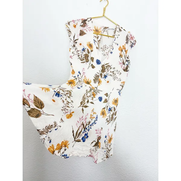 Reformation Deven Floral Print Ruffle Sleeve Mini Dress Feminine Coquette Chic - Image 12