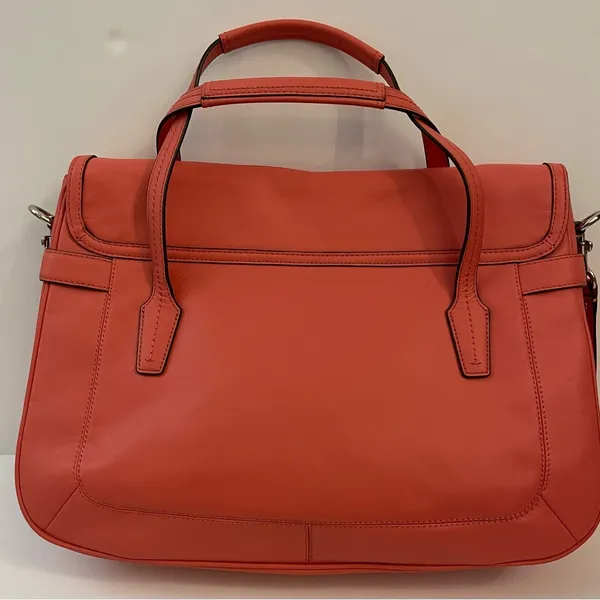 Coach Taylor Marin Satchel in Coral with Silvertone Hardware - Image 3
