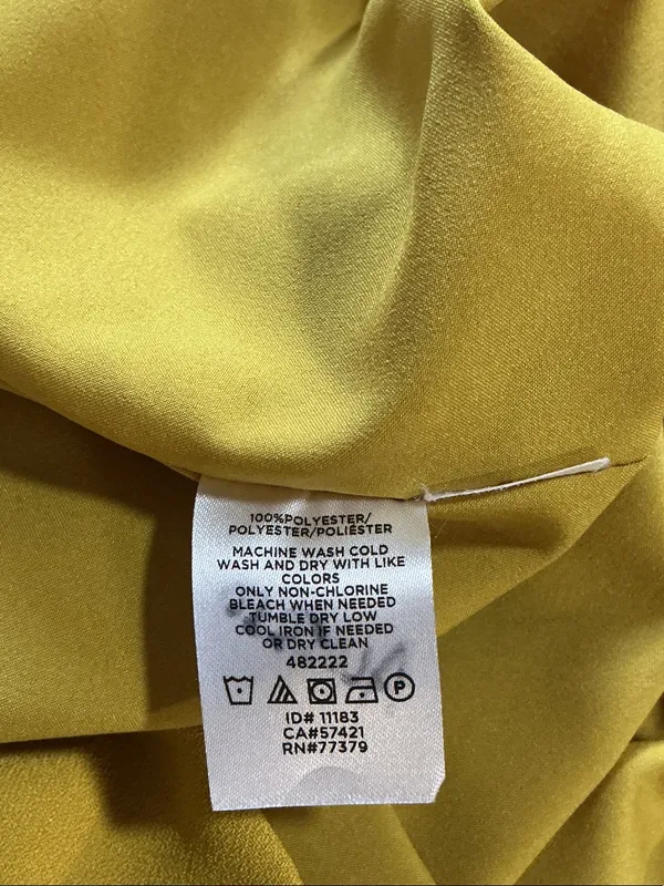 Ann Taylor Mustard Yellow V-Neck Midi Dress with Ruffle Cap Sleeves - Image 6