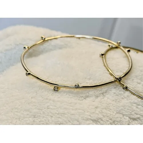Kendra‎ Scott Gold Tone Crystal Bangle Stacker Bracelet Jewelry Dainty Sparkling - Image 7