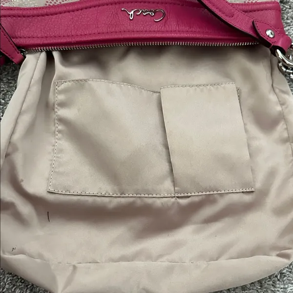 Coach Pink and Beige Signature Crossbody Bag - Image 14