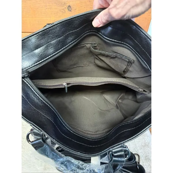 No Brand Black/Grained/Tote/satchel/shoulder bag NWOT - Image 6