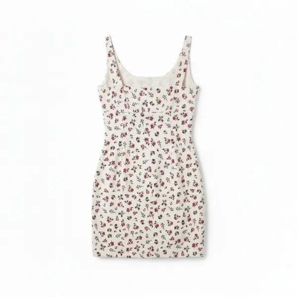 No Boundaries Womens Denim Dress Size M Ditsy Floral Print Mini Tank Sleeveless - Image 4