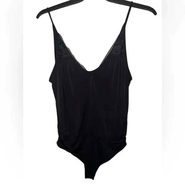 Zara Black Lace Detail Bodysuit - Image 2