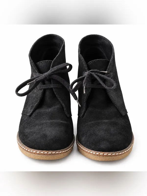 J.Crew Black Suede Lace Up Wedge Ankle Booties Size 7.5 - Image 2