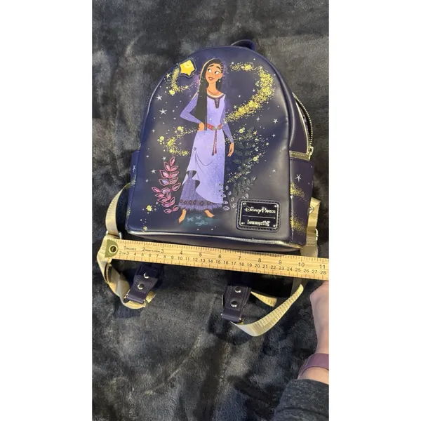 NWOT Disney Parks Wish Movie Loungefly Backpack Purple Gold Asha Star, Asha - Image 9