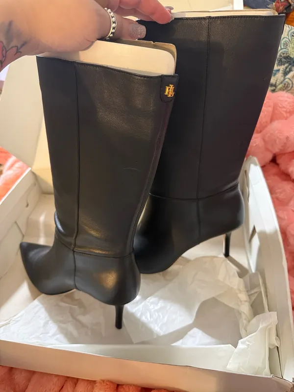 BRAND NEW RalphLauren Leannah-BO-MBO Black Sheep Nappa Sz 8.5 $465Retail! - Image 8