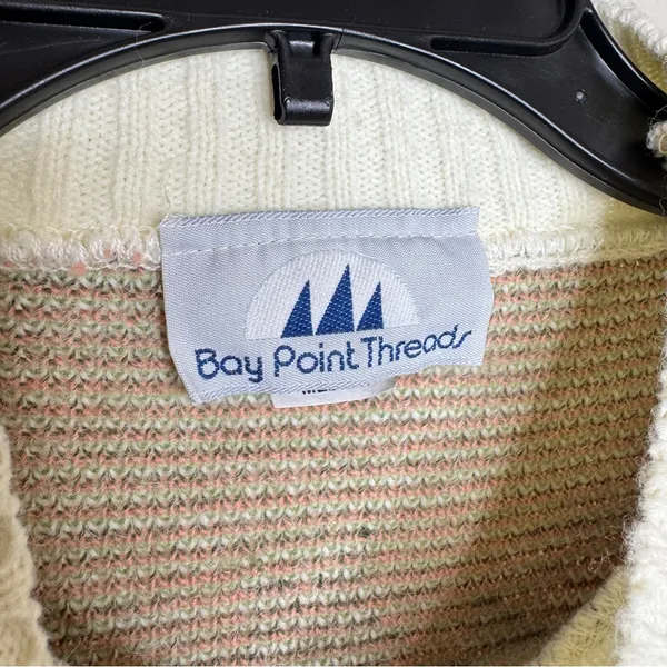Vintage VTG Bay Point Threads Pumpkin Fall Knit 100% Acrylic Sweater M Medium - Image 8