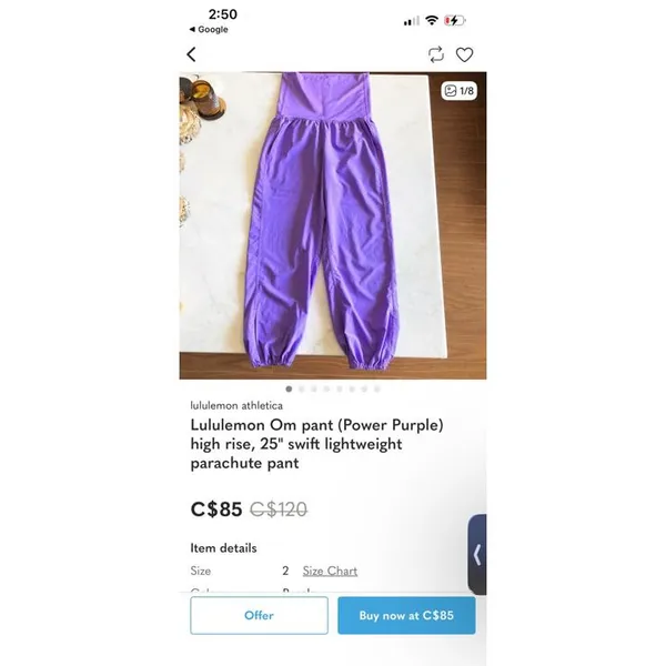 Lululemon Purple High-Waisted Balloon Pants Size 10 - Image 6