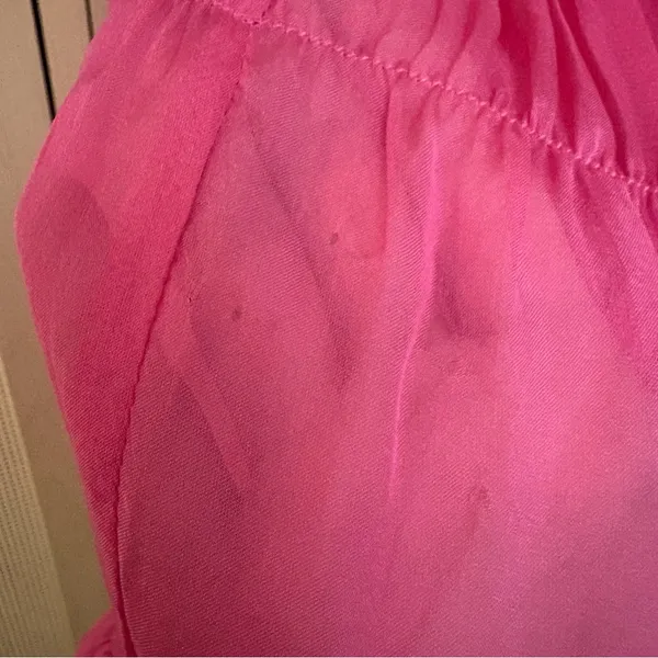 ULLA JOHNSON Emmeline Dress Mini Tiered 100% Silk In‎ Fuchsia Size 10 - Image 10