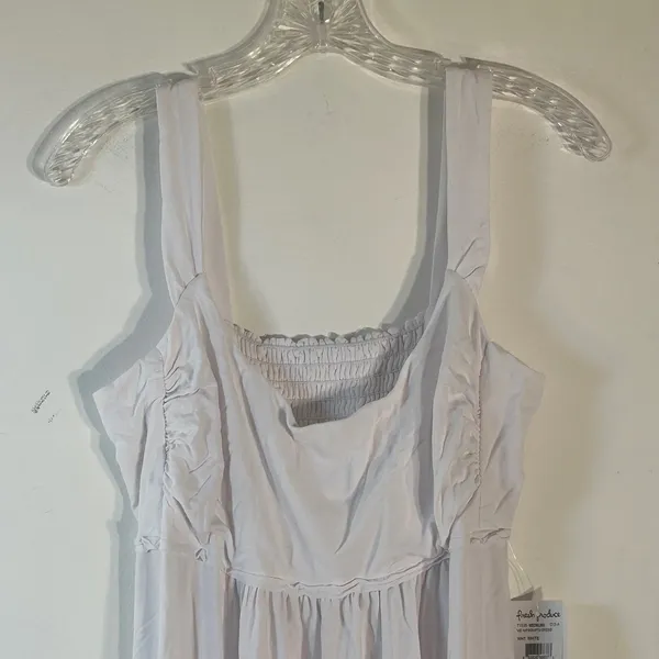 Fresh Produce Mary Ellen Impromptu Dress White Sleeveless Midi Smocked‎ XL NEW - Image 3