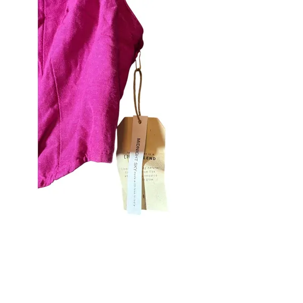 Midnight Sky Pink Crop Top Sleeveless Corset Linen‎ Blend - Image 3