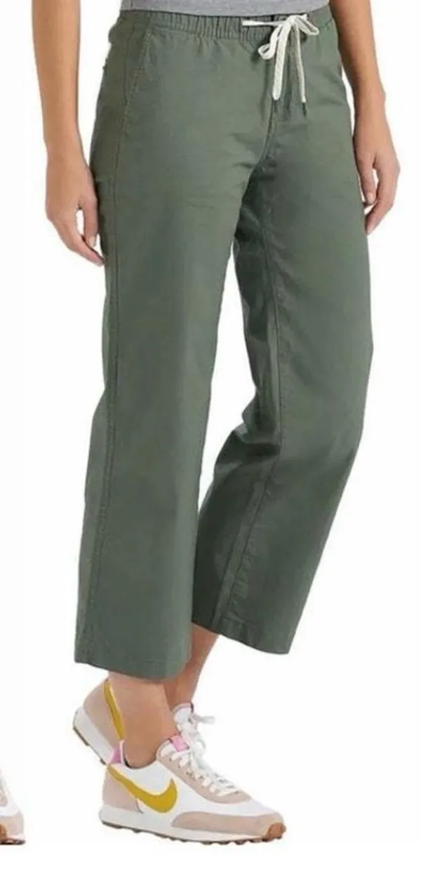 Vuori Ripstop Wide-Leg Pants Army Women’s Green XS Cropped Drawstring - Image 2