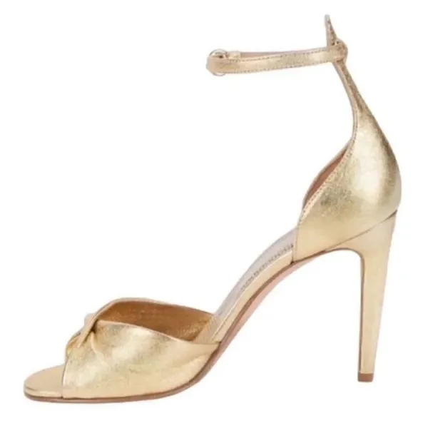 Red Valentino Gold Leather Stilettos Sandals(Size 7,37) - Image 2