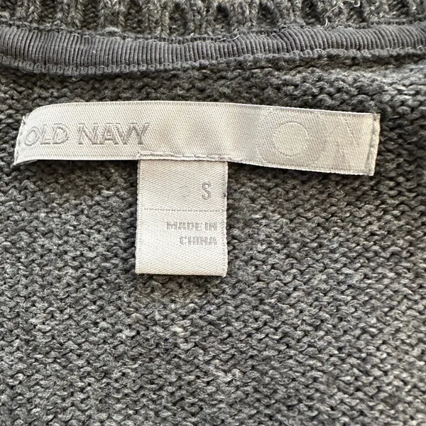 Old Navy Women’s Gray Argyle Button Front Crew Neck Cardigan Sweater S - Image 5
