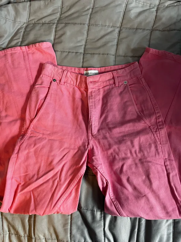 Hot Pink High-Waisted ZARA Jeans - Image 2