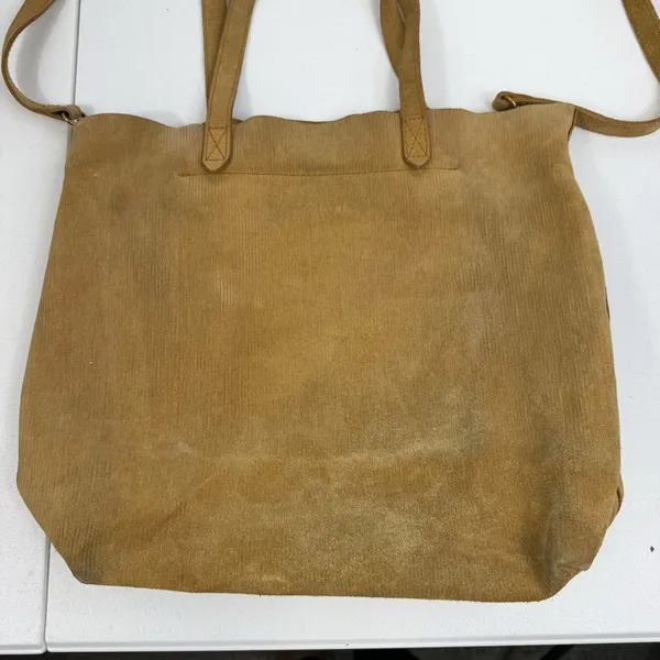 Madewell The Medium‎ Transport Tote Corduroy Suede Edition Crossbody Strap Gold - Image 6