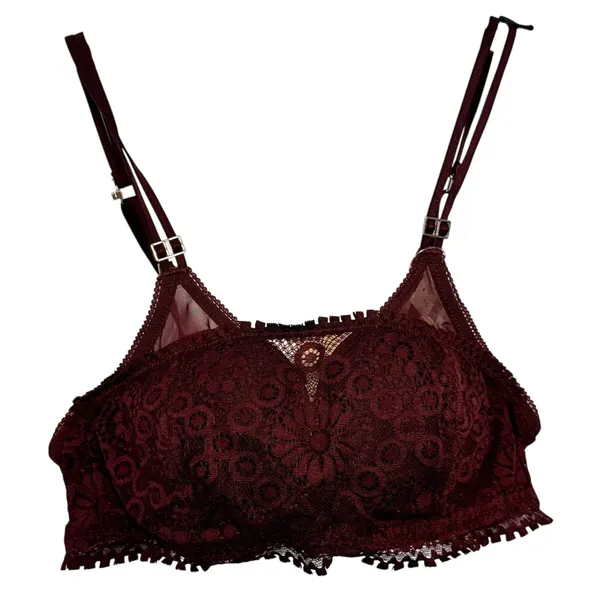 Brand New Aerie Real Power Wireless Push up Joy Lace Bra Women's Royal Berry 34A - Image 2