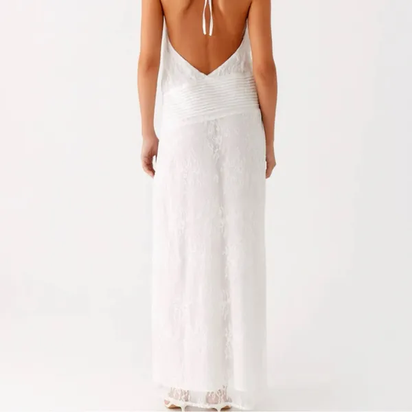 Peppermayo Reinhart Halter Maxi Dress White - Image 5