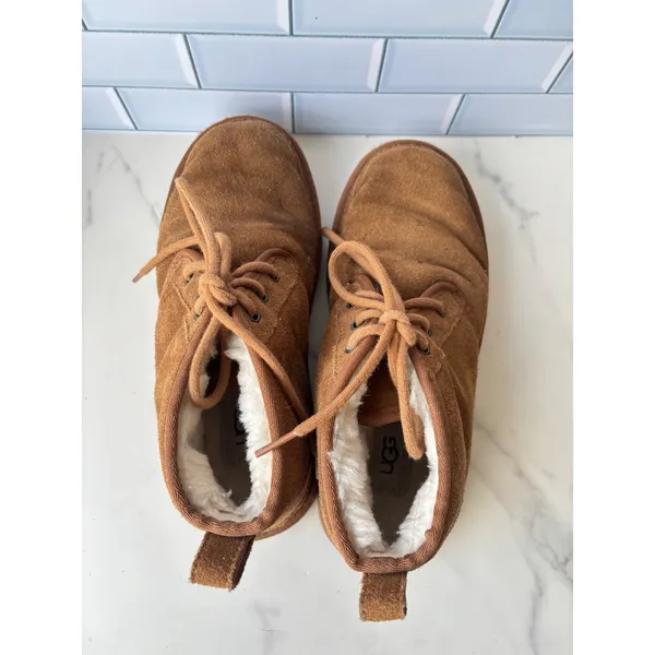 UGG‎ Neumel Chestnut Suede Lace Up Chukka Boots 1094269 Brown Womens 8 - Image 4