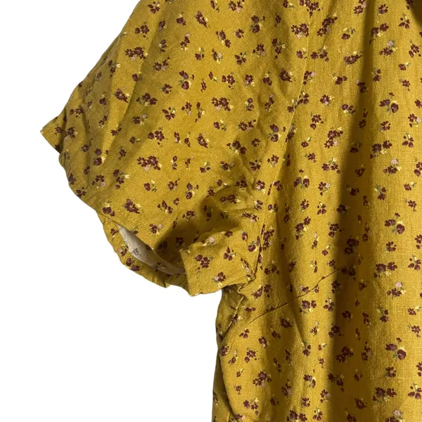 Madewell Kacie Mini Shirtdress Bitsy Bouquet Yellow Floral Size 10 - Image 10