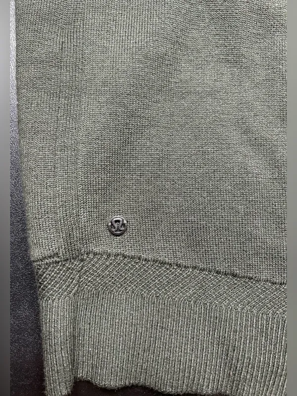 Lululemon Size M City Street Green Cashmere Open Front Cardigan Sweater - Image 6