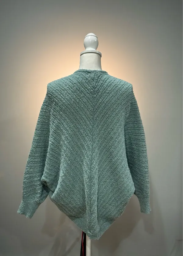 Blue Unbranded Warm & Cozy Poncho Dolman Sweater Size M EUC - Image 2