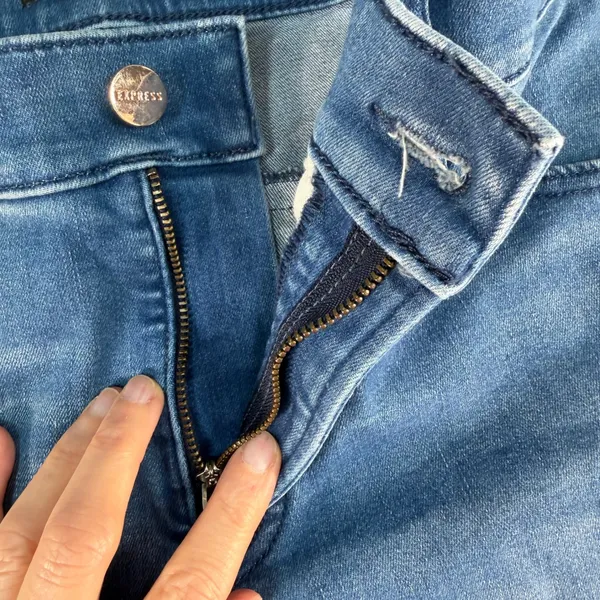 Express‎ 12 Jeans 70s Flare Mid Rise Conscious Edit Medium Wash Blue Boho Retro - Image 7