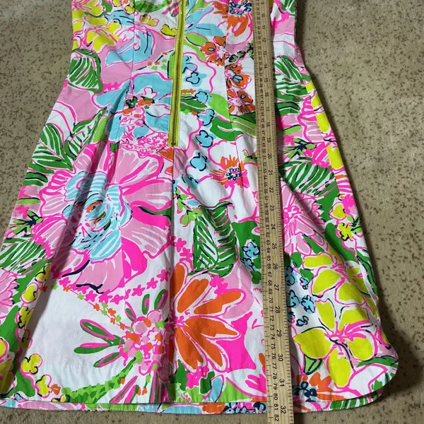 Lilly Pulitzer Target Preppy Bright Floral Shift Summer‎ Dress Pink Blue Size 2 - Image 5