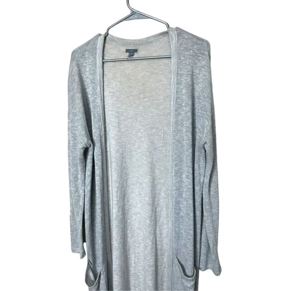 Aerie Gray Long Line Open‎ Front Cardigan Size M - Image 2