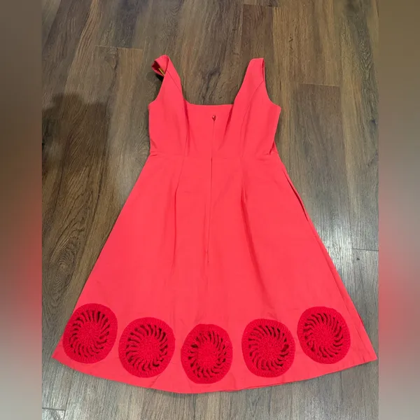 Elexiay Kogi Crochet cut out A Line Mini Dress Square Neck Red $300 M revolve - Image 9