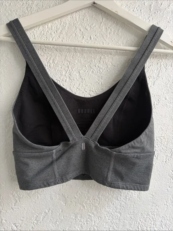 NOBULL Heather Charcoal Gray Sports Bralette - Image 2