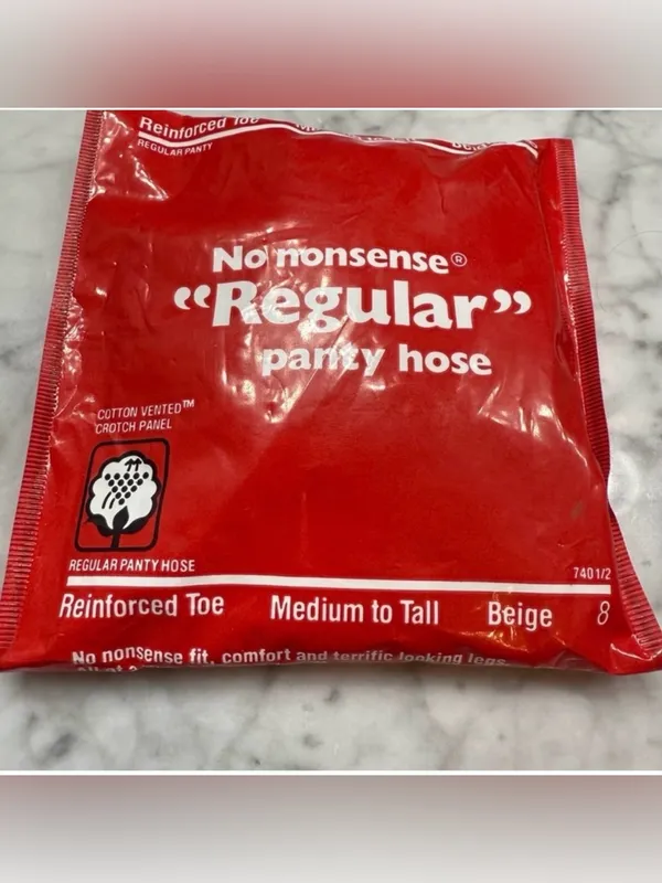No Nonsense Panty Hose Beige 8 Medium to Tall Reinforced Toe - Image 2