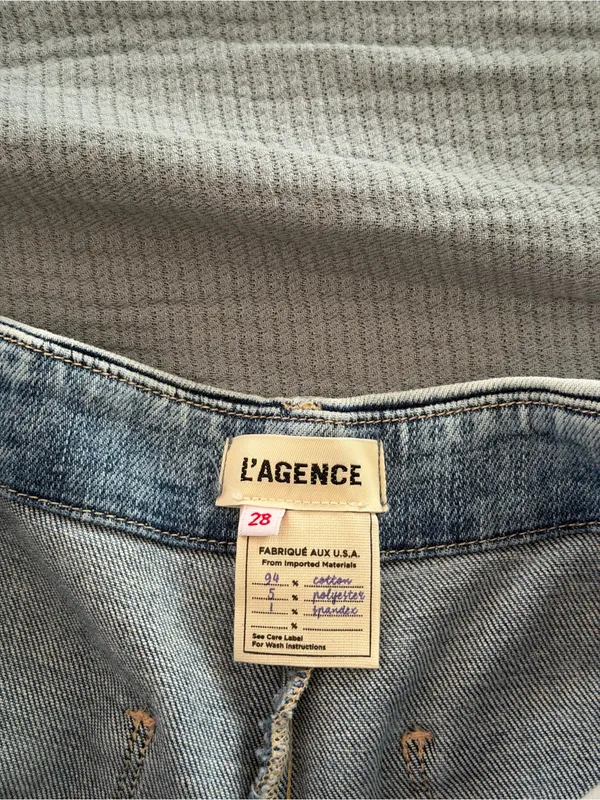 L’agence High Rise Wide Leg Barrel Style Blue Denim Jeans - Image 8