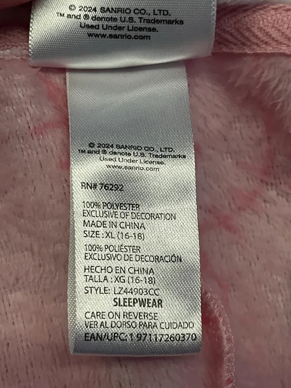 Hello Kitty One Piece Pajamas Womens XL Pink Hooded Fleece One-piece Sleepwear - Image 13