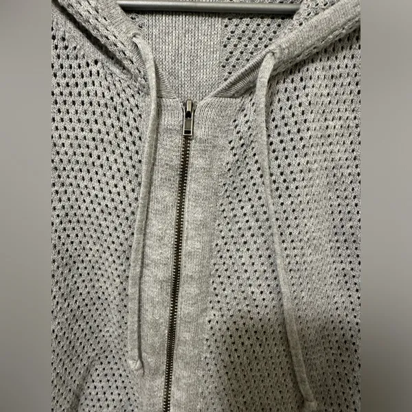 EILEEN FISHER Light Gray Jacket with hood. - Image 6