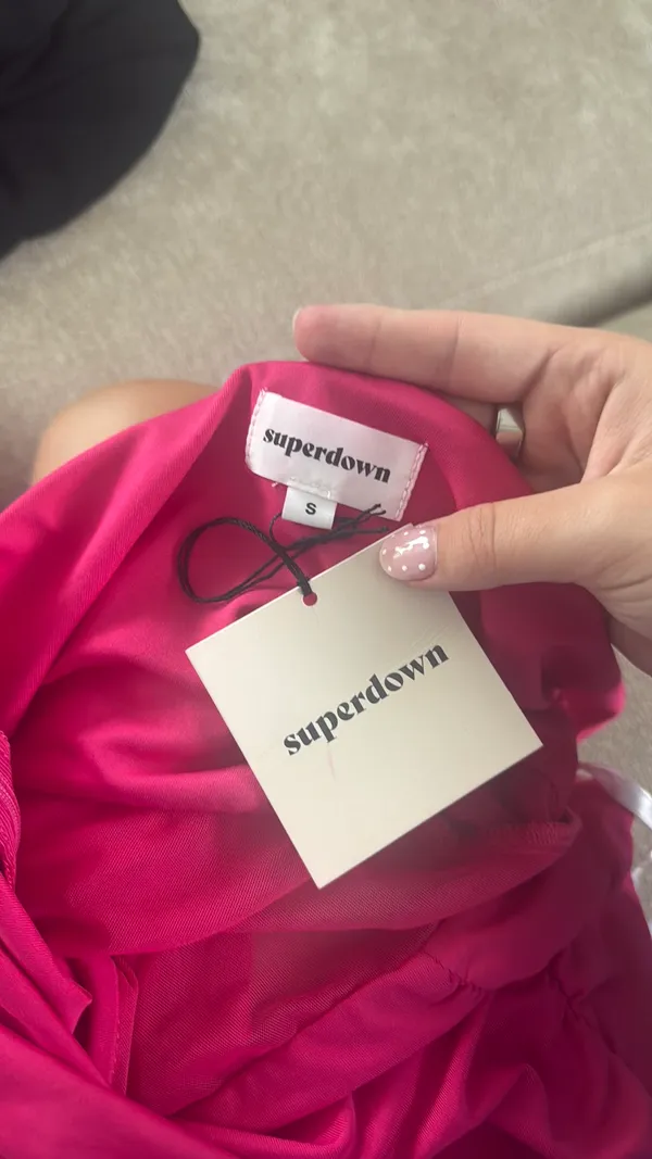 SUPERDOWN Pink Jerica Mesh Mini Dress One Shoulder - Image 3
