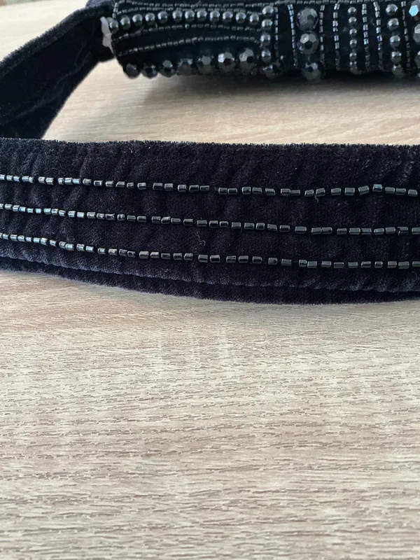 A New Day Black velvet beaded handbag - Image 5